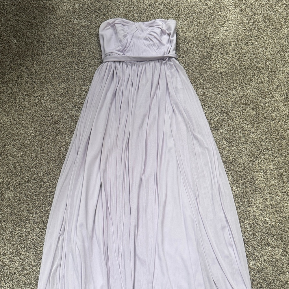 David's Bridal Strapless Lavender Dress
